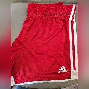 Women's Red Adidas Athletic Shorts